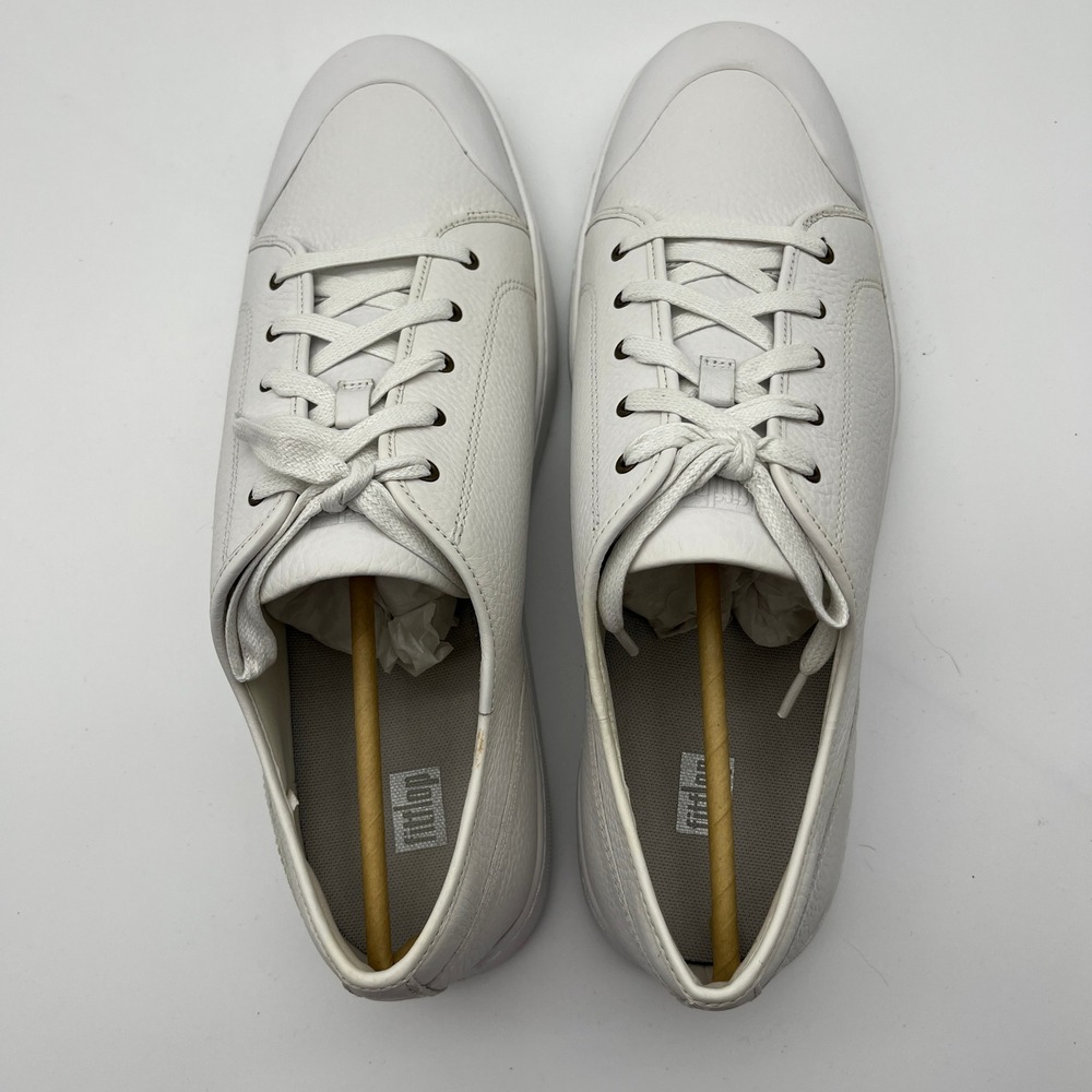 FitFlop Christone Toe-Cap Urban White Leather Sneakers Mens US 13 Q98-194-120 - Picture 6 of 10